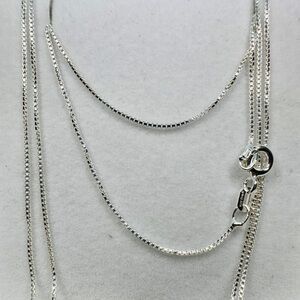 925 20” Box Link Chain Necklace - Sterling Silver 1mm